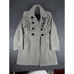 Boston Proper Coat Womens Medium Wool Blend Double Breasted Lined Winter Jacket